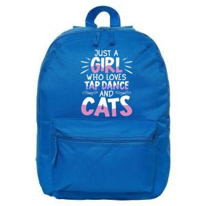 Just A Who Loves Tap Dance And Cats Tap Dancing Cute Gift 16 in Basic Backpack