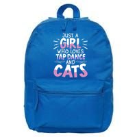 Just A Who Loves Tap Dance And Cats Tap Dancing Cute Gift 16 in Basic Backpack