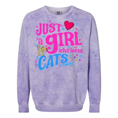 Just A Who Loves Cats Gift Colorblast Crewneck Sweatshirt