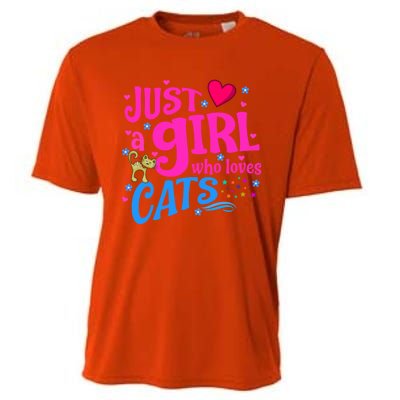 Just A Who Loves Cats Gift Cooling Performance Crew T-Shirt