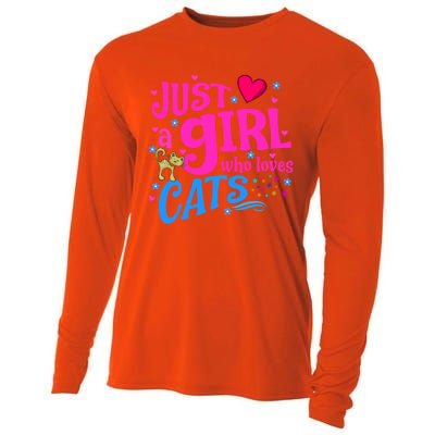 Just A Who Loves Cats Gift Cooling Performance Long Sleeve Crew