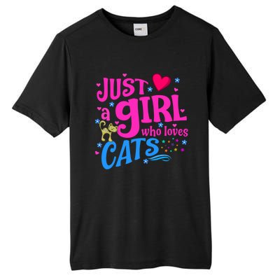 Just A Who Loves Cats Gift Tall Fusion ChromaSoft Performance T-Shirt