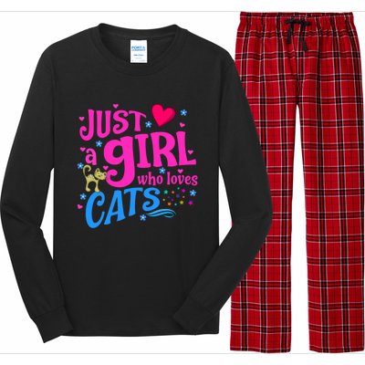 Just A Who Loves Cats Gift Long Sleeve Pajama Set