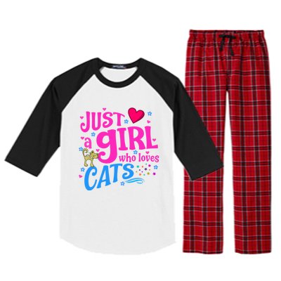 Just A Who Loves Cats Gift Raglan Sleeve Pajama Set