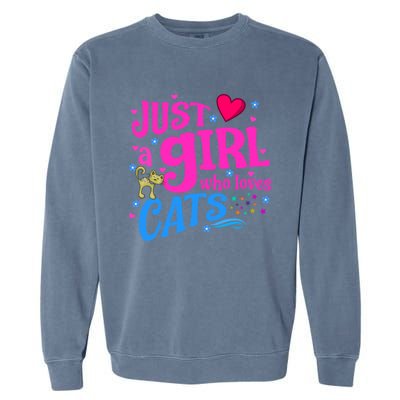 Just A Who Loves Cats Gift Garment-Dyed Sweatshirt