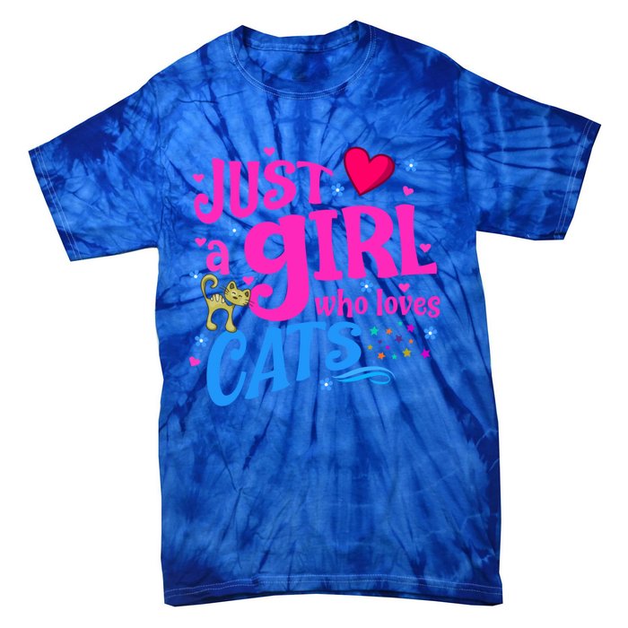 Just A Who Loves Cats Gift Tie-Dye T-Shirt