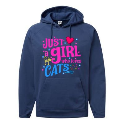 Just A Who Loves Cats Gift Performance Fleece Hoodie