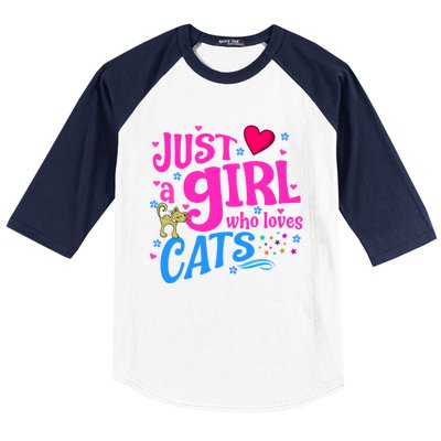 Just A Who Loves Cats Gift Baseball Sleeve Shirt