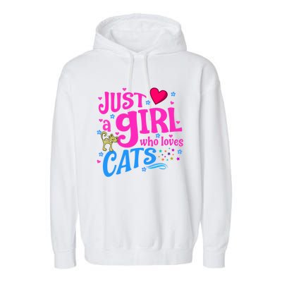 Just A Who Loves Cats Gift Garment-Dyed Fleece Hoodie