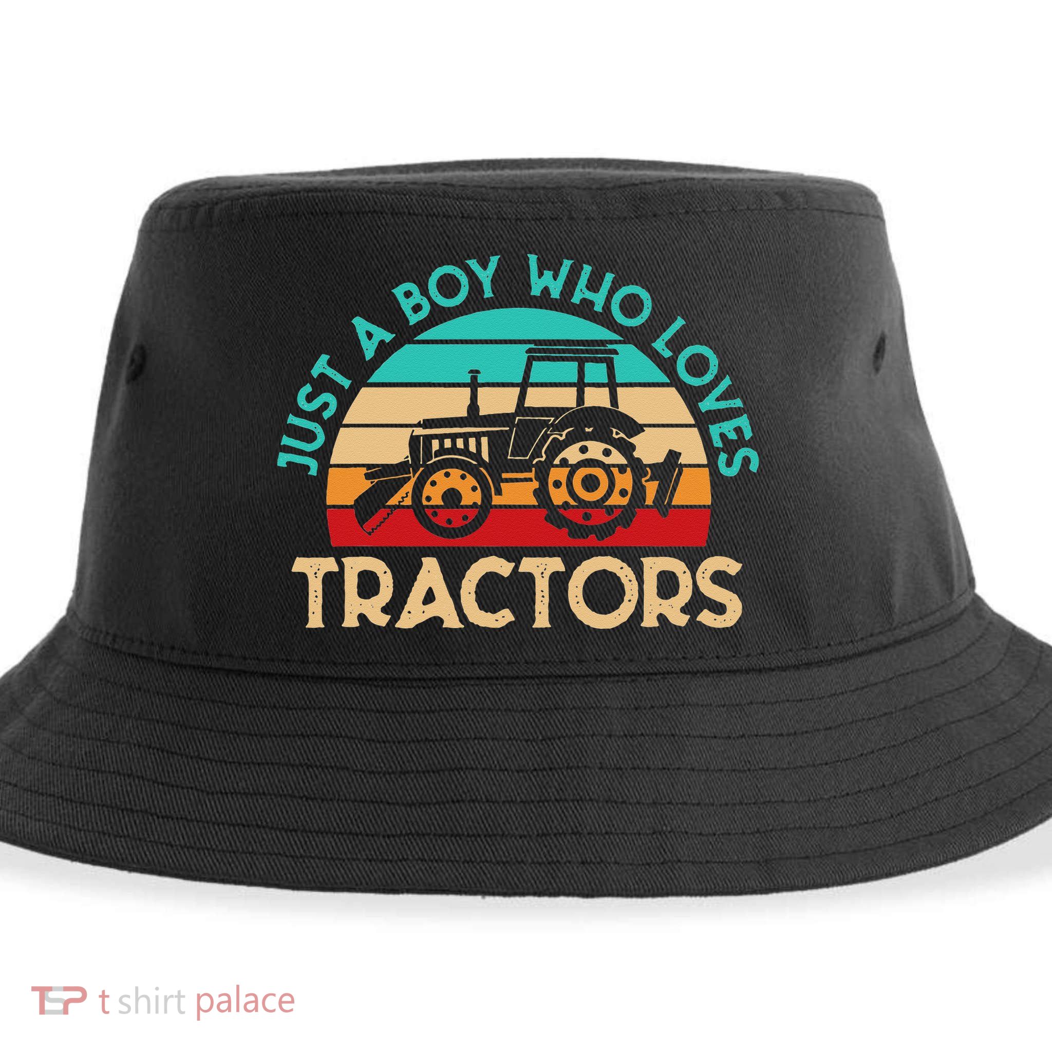 Just A Who Loves Tractors Farmer Sustainable Bucket Hat