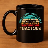 Just A Who Loves Tractors Farmer 11oz C Handle Ceramic Mug