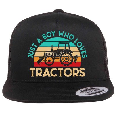 Just A Who Loves Tractors Farmer Flatbill Hat