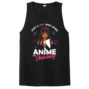 Just A Who Loves Anime And Sketching Anime Lover Cute Gift PosiCharge Competitor Tank