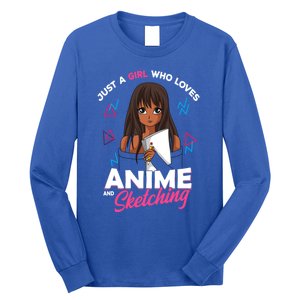 Just A Who Loves Anime And Sketching Anime Lover Cute Gift Long Sleeve Shirt