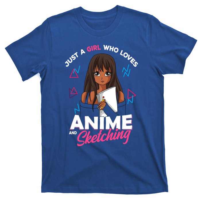 Just A Who Loves Anime And Sketching Anime Lover Cute Gift T-Shirt