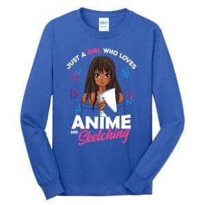 Just A Who Loves Anime And Sketching Anime Lover Cute Gift Tall Long Sleeve T-Shirt