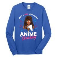 Just A Who Loves Anime And Sketching Anime Lover Cute Gift Tall Long Sleeve T-Shirt