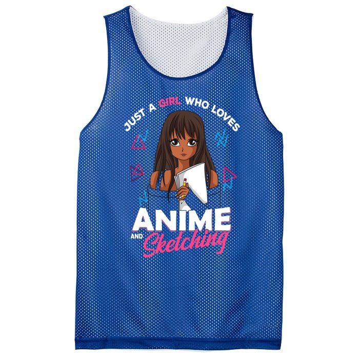 Just A Who Loves Anime And Sketching Anime Lover Cute Gift Mesh Reversible Basketball Jersey Tank