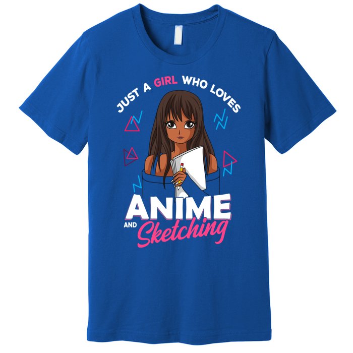 Just A Who Loves Anime And Sketching Anime Lover Cute Gift Premium T-Shirt