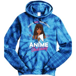 Just A Who Loves Anime And Sketching Anime Lover Cute Gift Tie Dye Hoodie