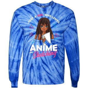 Just A Who Loves Anime And Sketching Anime Lover Cute Gift Tie-Dye Long Sleeve Shirt