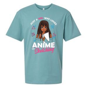 Just A Who Loves Anime And Sketching Anime Lover Cute Gift Sueded Cloud Jersey T-Shirt