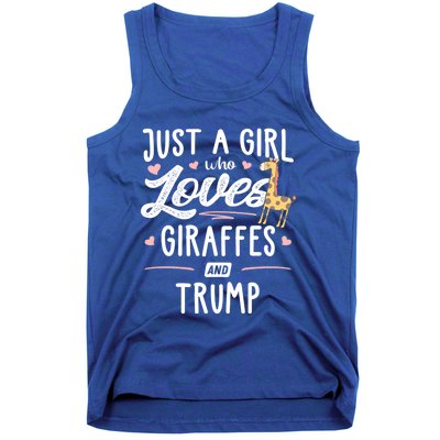 Just A Who Loves Giraffes And Trump Giraffe Gift Tank Top