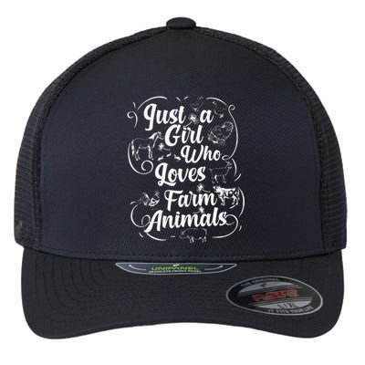 Just a Who Loves Farm Animals Cows Pigs Goats Lover Flexfit Unipanel Trucker Cap