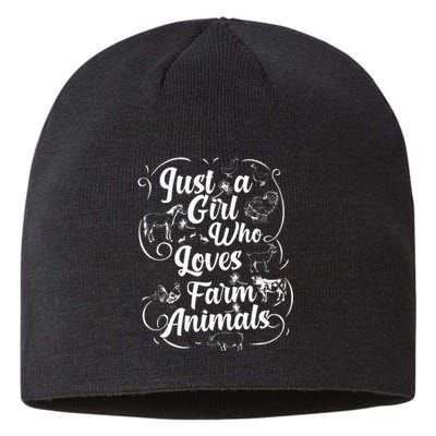 Just a Who Loves Farm Animals Cows Pigs Goats Lover Sustainable Beanie