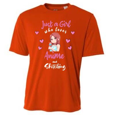 Just A Who Loves Anime Sketching And Anime Gift Cooling Performance Crew T-Shirt