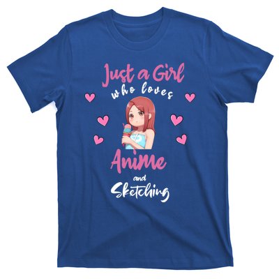 Just A Who Loves Anime Sketching And Anime Gift T-Shirt