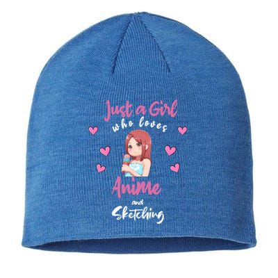 Just A Who Loves Anime Sketching And Anime Gift Sustainable Beanie