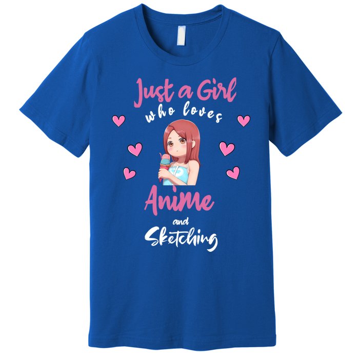 Just A Who Loves Anime Sketching And Anime Gift Premium T-Shirt