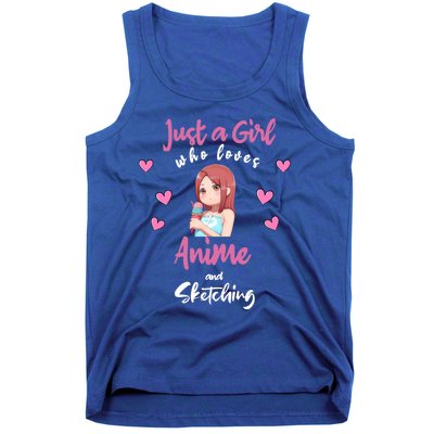 Just A Who Loves Anime Sketching And Anime Gift Tank Top