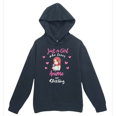 Just A Who Loves Anime Sketching And Anime Gift Urban Pullover Hoodie