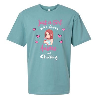 Just A Who Loves Anime Sketching And Anime Gift Sueded Cloud Jersey T-Shirt