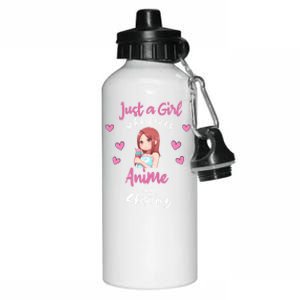 Just A Who Loves Anime Sketching And Anime Gift Aluminum Water Bottle