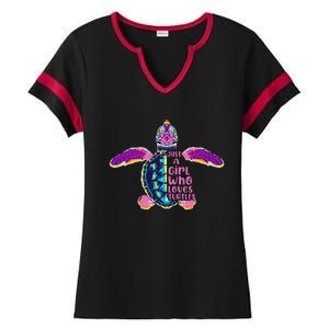 Just A Who Loves Sea Turtles Ladies Halftime Notch Neck Tee