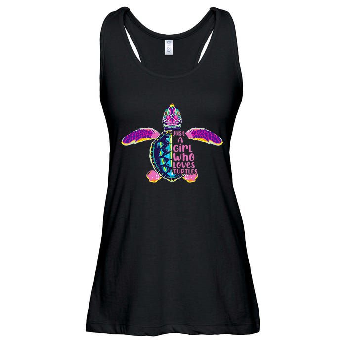 Just A Who Loves Sea Turtles Ladies Essential Flowy Tank