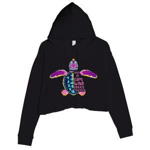 Just A Who Loves Sea Turtles Crop Fleece Hoodie