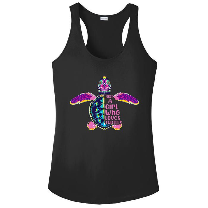 Just A Who Loves Sea Turtles Ladies PosiCharge Competitor Racerback Tank