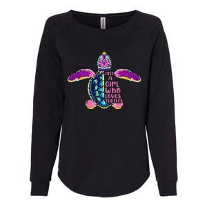 Just A Who Loves Sea Turtles Womens California Wash Sweatshirt