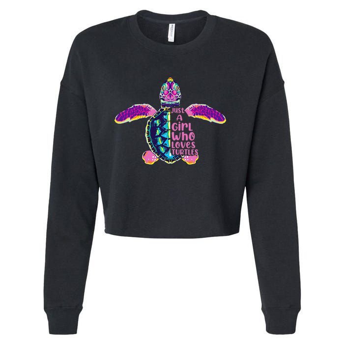 Just A Who Loves Sea Turtles Cropped Pullover Crew