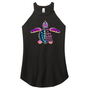 Just A Who Loves Sea Turtles Women's Perfect Tri Rocker Tank