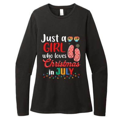 Just a Who Loves Christmas in July Summer Christmas Womens CVC Long Sleeve Shirt