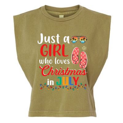 Just a Who Loves Christmas in July Summer Christmas Garment-Dyed Women's Muscle Tee