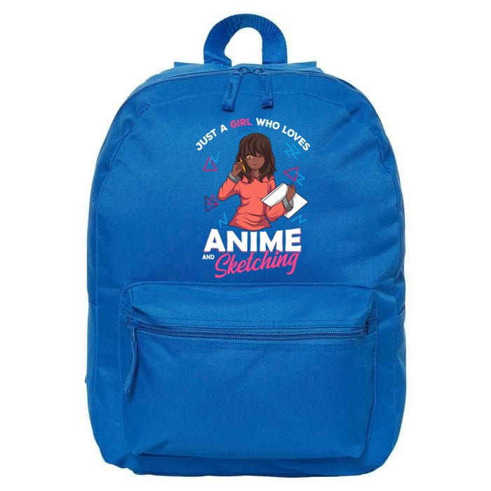 Just A Who Loves Anime And Sketching Anime Lovers Gift 16 in Basic Backpack