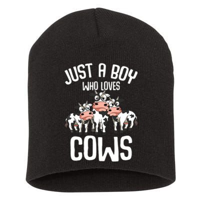 Just A Who Loves Cows Farmers Cow Short Acrylic Beanie