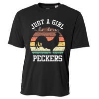 Just A Who Loves Peckers Funny Chicken Farmer Lover Cooling Performance Crew T-Shirt