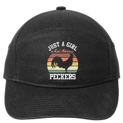 Just A Who Loves Peckers Funny Chicken Farmer Lover 7-Panel Snapback Hat